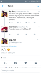 Size: 720x1280 | Tagged: safe, android, applejack's mom, damn it jim, jim miller, meta, text, twitter