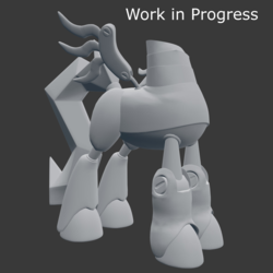 Size: 1920x1920 | Tagged: safe, artist:fillerartist, scootaloo, headless horse, pony, robot, g4, 3d, ambiguous gender, blender, gray background, headless, render, scootabot, simple background, solo, wip