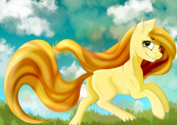 Size: 1600x1135 | Tagged: safe, artist:isorrayi, oc, oc only, earth pony, pony, female, mare, running, solo