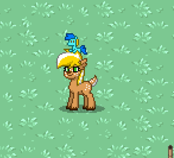 Size: 586x532 | Tagged: safe, artist:rain shatter, oc, oc only, oc:terra byte, deer, deer pony, original species, pony, pony town, female, solo