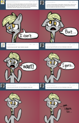 Size: 1734x2696 | Tagged: safe, artist:quintessentially-peculiar, derpy hooves, pegasus, pony, tumblr:ask little derpy, g4, ask, comic, female, solo, tumblr