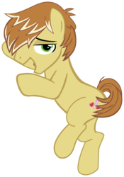 Size: 3000x4280 | Tagged: safe, artist:frownfactory, feather bangs, earth pony, pony, g4, hard to say anything, cutie mark, high res, male, simple background, solo, stupid sexy feather bangs, transparent background, vector