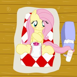 Size: 1280x1280 | Tagged: safe, artist:ricktin, fluttershy, pony, g4, abdl, adult foal, baby powder, blushing, changing mat, diaper, diaper change, diaper fetish, female, fetish, non-baby in diaper, solo