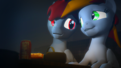 Size: 3840x2160 | Tagged: safe, artist:jollyoldcinema, artist:justjolly, artist:officialnovalin, oc, oc only, pony, 3d, high res, love, night, relationship, romance