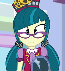 Size: 981x1074 | Tagged: safe, screencap, juniper montage, equestria girls, equestria girls specials, g4, my little pony equestria girls: mirror magic, broken mirror, cropped, female, glasses, mirror, solo