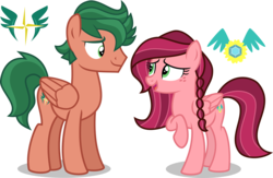 Size: 9000x5873 | Tagged: safe, artist:limedazzle, gloriosa daisy, timber spruce, pegasus, pony, equestria girls, g4, my little pony equestria girls: legend of everfree, absurd resolution, braid, brother and sister, cutie mark, duo, equestria girls ponified, female, gloriosa's cutie mark, male, mare, ponified, raised hoof, reference sheet, show accurate, siblings, simple background, stallion, timber's cutie mark, transparent background, vector