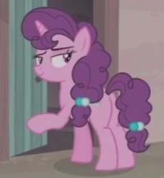 Size: 325x354 | Tagged: safe, screencap, sugar belle, pony, g4, hard to say anything, butt, cropped, female, lidded eyes, mare, plot, solo