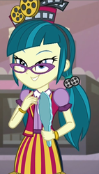 Size: 611x1079 | Tagged: safe, screencap, juniper montage, equestria girls, equestria girls specials, g4, my little pony equestria girls: mirror magic, clothes, cropped, female, glasses, mirror, skirt, solo