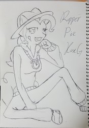 Size: 2988x4272 | Tagged: safe, artist:kang, artist:kmg0047, pinkie pie, anthro, g4, testing testing 1-2-3, fedora, female, hat, high res, rapper pie, solo, swag