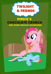 Size: 976x1416 | Tagged: artist needed, safe, edit, pinkie pie, rainbow dash, pony, g4, chocolate, food, parody, thomas and friends, thomas the tank engine