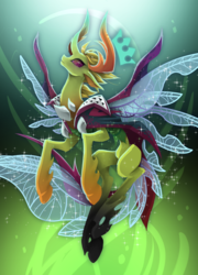 Size: 1448x2008 | Tagged: safe, artist:taiga-blackfield, thorax, changedling, changeling, g4, king thorax, male, solo, sparkling