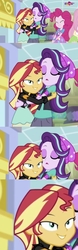 Size: 1958x6301 | Tagged: safe, screencap, fluttershy, pinkie pie, starlight glimmer, sunset shimmer, equestria girls, equestria girls specials, g4, my little pony equestria girls: mirror magic, beanie, clothes, comic, faic, female, hat, high res, hug, magic mirror, out of context, rapeface, screencap comic, teletoon, tenso, zoomed in