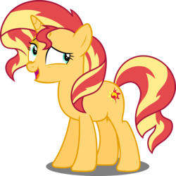 Size: 6626x6631 | Tagged: safe, artist:sugar-loop, sunset shimmer, pony, unicorn, equestria girls, equestria girls specials, g4, my little pony equestria girls: mirror magic, absurd resolution, bashful, female, mare, simple background, solo, transparent background, vector