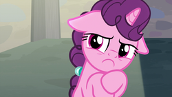 Size: 1280x720 | Tagged: safe, screencap, sugar belle, pony, g4, hard to say anything, do not want, female, floppy ears, frown, mare, solo, sugar belle is not amused, unamused