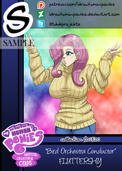 Size: 571x800 | Tagged: safe, artist:muramasa, fluttershy, human, g4, big breasts, breasts, busty fluttershy, clothes, female, humanized, jersey, solo, sweater, sweatershy, watermark, whistling