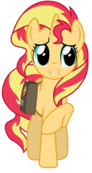 Size: 2441x4589 | Tagged: safe, artist:lifes-remedy, sunset shimmer, pony, unicorn, equestria girls, equestria girls specials, g4, mirror magic, bag, cute, female, front view, high res, mare, raised hoof, shimmerbetes, simple background, smiling, solo, transparent background, vector