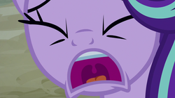 Size: 1280x720 | Tagged: safe, screencap, starlight glimmer, pony, unicorn, g4, to where and back again, bust, eyes closed, female, mare, mawshot, open mouth, portrait, screaming, solo, uvula