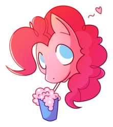 Size: 629x713 | Tagged: safe, artist:amazingmollusk, pinkie pie, earth pony, pony, g4, female, milkshake, pie daily, simple background, solo, transparent background