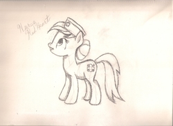 Size: 2333x1696 | Tagged: safe, artist:silversthreads, nurse redheart, earth pony, pony, g4, daily sketch, female, hat, mare, nurse hat, pencil drawing, sketch, solo, traditional art