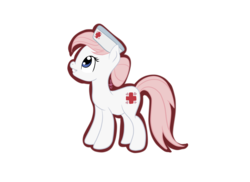 Size: 2333x1696 | Tagged: safe, artist:silversthreads, nurse redheart, earth pony, pony, g4, digital art, female, hat, mare, nurse hat, simple background, solo, transparent background