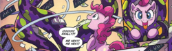 Size: 1307x393 | Tagged: safe, idw, pinkie pie, earth pony, pony, g4, spoiler:comic, eldritch abomination, eldritch horror, out of context, tentacles