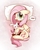 Size: 960x1200 | Tagged: safe, artist:camilla_, fluttershy, pony, rabbit, g4, female, pillow, scared, solo