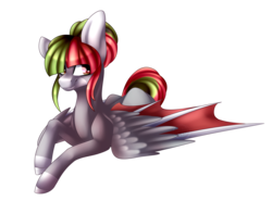 Size: 2526x1866 | Tagged: safe, artist:immagoddampony, oc, oc only, oc:dingle berries, bat pony, pony, female, mare, prone, simple background, solo, transparent background