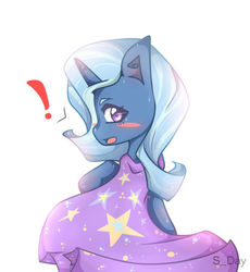 Size: 794x863 | Tagged: safe, artist:s-day, trixie, pony, unicorn, g4, blushing, female, simple background, solo, white background