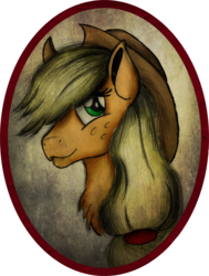 Size: 1859x2456 | Tagged: safe, artist:ancientowl, applejack, earth pony, pony, g4, bust, female, looking at you, mare, portrait, solo