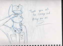 Size: 3510x2550 | Tagged: safe, artist:fireryd3r, oc, oc only, pony, high res, memorial day, pencil drawing, quick draw, sketch, solo, thank you, traditional art