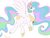 Size: 1200x900 | Tagged: safe, artist:sunlover, princess celestia, alicorn, pony, g4, crown, doodle, female, large butt, looking back, mare, regalia, signature, simple background, smiling, solo, white background