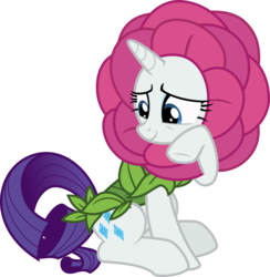 Size: 3000x3076 | Tagged: safe, artist:sollace, rarity, pony, forever filly, g4, .svg available, clothes, costume, cute, female, flower, flower costume, high res, looking back, raised hoof, show accurate, simple background, sitting, smiling, solo, still fabulous, transparent background, vector