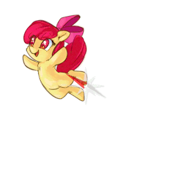 Size: 500x500 | Tagged: safe, artist:mirroredsea, apple bloom, earth pony, pony, g4, adorabloom, animated, bow, compass, cute, female, filly, gif, hair bow, photoshop, simple background, smiling, solo, spinning