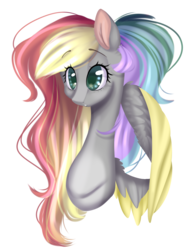 Size: 1081x1456 | Tagged: safe, artist:clefficia, oc, oc only, oc:colour drop, pegasus, pony, colored pupils, commission, female, mare, multicolored hair, simple background, solo, transparent background