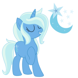 Size: 2000x2000 | Tagged: safe, artist:luckyclau, trixie, pony, unicorn, g4, alternate hairstyle, eyes closed, female, high res, mare, simple background, smiling, solo, transparent background