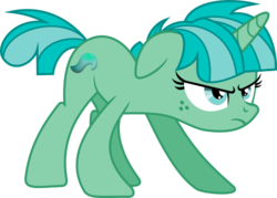 Size: 470x337 | Tagged: safe, artist:punzil504, derpibooru exclusive, oc, oc only, oc:wavecrest, pony, unicorn, winningverse, battle stance, female, floppy ears, freckles, simple background, solo, transparent background, vector