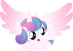 Size: 3588x2506 | Tagged: safe, artist:porygon2z, princess flurry heart, alicorn, pony, a flurry of emotions, g4, female, flying, high res, missing accessory, naked flurry heart, nudity, simple background, solo, transparent background, vector