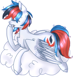 Size: 950x993 | Tagged: safe, artist:karinanight125, oc, oc only, oc:retro city, pegasus, pony, cloud, female, mare, simple background, solo, transparent background