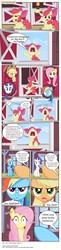Size: 3391x13924 | Tagged: safe, artist:perfectblue97, apple bloom, applejack, fluttershy, rainbow dash, rarity, scootaloo, earth pony, pegasus, pony, unicorn, comic:without magic, g4, absurd resolution, barn, comic, female, filly, foal, implied fluttermac, implied shipping, implied straight, lightbulb, mare, shiny mane, sweet apple acres
