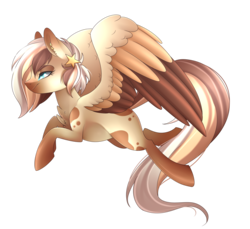 Size: 3000x2744 | Tagged: safe, artist:scarlet-spectrum, oc, oc only, oc:heavenly hazelnut, pony, art trade, flying, high res, simple background, solo, transparent background