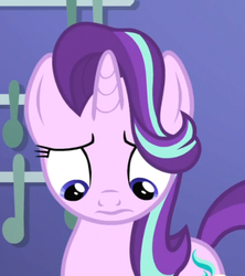 Size: 441x497 | Tagged: safe, screencap, starlight glimmer, pony, all bottled up, g4, cropped, female, mare, sad, solo, worried
