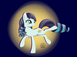 Size: 1102x813 | Tagged: safe, artist:serra20, coloratura, earth pony, pony, g4, female, raised hoof, rara, simple background, smiling, solo