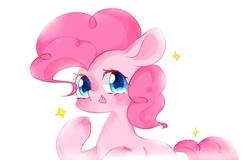 Size: 1330x850 | Tagged: safe, artist:sealko, pinkie pie, earth pony, pony, g4, cute, diapinkes, female, looking at you, open mouth, simple background, solo, white background