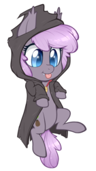 Size: 861x1531 | Tagged: safe, artist:higglytownhero, oc, oc only, oc:sirocca, bat pony, pony, cultist, cute, cute little fangs, etrian odyssey, fangs, hexer, mlem, simple background, solo, tongue out, transparent background