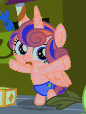 Size: 174x232 | Tagged: safe, color edit, edit, edited screencap, editor:watermelon changeling, screencap, princess flurry heart, alicorn, pony, a flurry of emotions, g4, animated, baby, baby pony, color cycling, colored, dancing, diaper, female, gif, gif for breezies, open mouth, party hard, picture for breezies, solo, the club can't even handle me right now, toy, wat