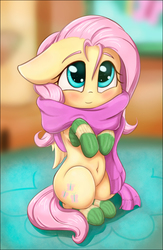Size: 1869x2865 | Tagged: safe, artist:alcor, fluttershy, pegasus, pony, g4, alcor is trying to murder us, belly button, blushing, clothes, cute, daaaaaaaaaaaw, female, floppy ears, hnnng, hooves to the chest, looking up, mare, shyabetes, sitting, smiling, smol, socks, solo, stray strand, striped socks, weapons-grade cute