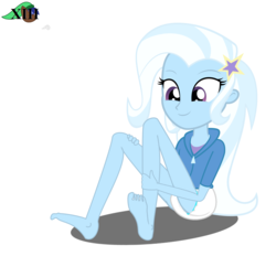 Size: 1742x1619 | Tagged: safe, artist:mlpcutepic, edit, trixie, equestria girls, g4, barefoot, diaper, diaper edit, feet, female, non-baby in diaper, solo