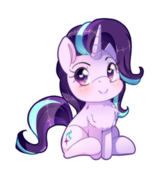 Size: 500x537 | Tagged: safe, artist:loyaldis, starlight glimmer, pony, unicorn, g4, blushing, chest fluff, cute, female, glimmerbetes, heart eyes, looking at you, mare, simple background, sitting, smiling, smiling at you, solo, transparent background, wingding eyes