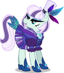 Size: 7930x9000 | Tagged: safe, artist:limedazzle, coloratura, sapphire shores, earth pony, pony, g4, absurd resolution, alternate universe, clothes, countess coloratura, eyeshadow, female, hat, makeup, mare, open mouth, simple background, solo, transparent background, vector