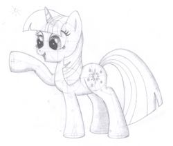 Size: 1461x1240 | Tagged: safe, artist:aafh, twilight sparkle, pony, unicorn, g4, female, monochrome, solo, traditional art